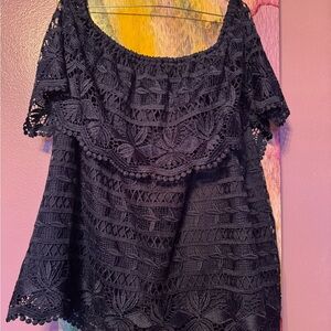 Cato Elegant Navy Blue Lace Top